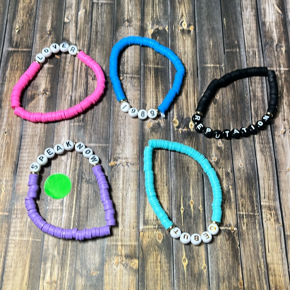 5for$10 Taylor Swift Album Inspired Swiftie Forever Bracelets 5Pc Bracelet